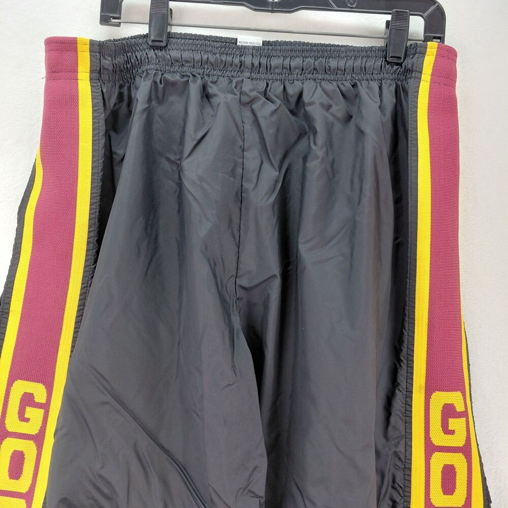 VTG Minnesota Gopher Zubaz Track Sweatpants Men L Black Nylon Spellout Ankle Zip - Picture 4 of 11